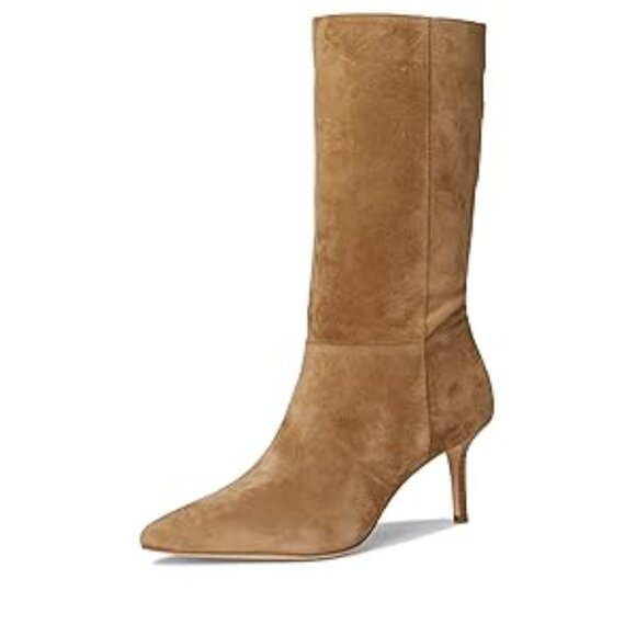 Ralph Lauren Leannah Suede Heeled Boot - Picture 1 of 6
